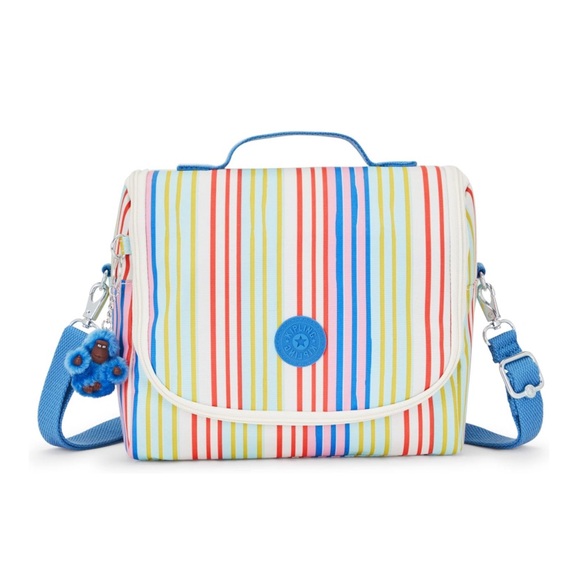Kipling KICHIROU Lunch Bag Adjustable/  Removable Strap Beachside Strips NEW - Picture 1 of 7